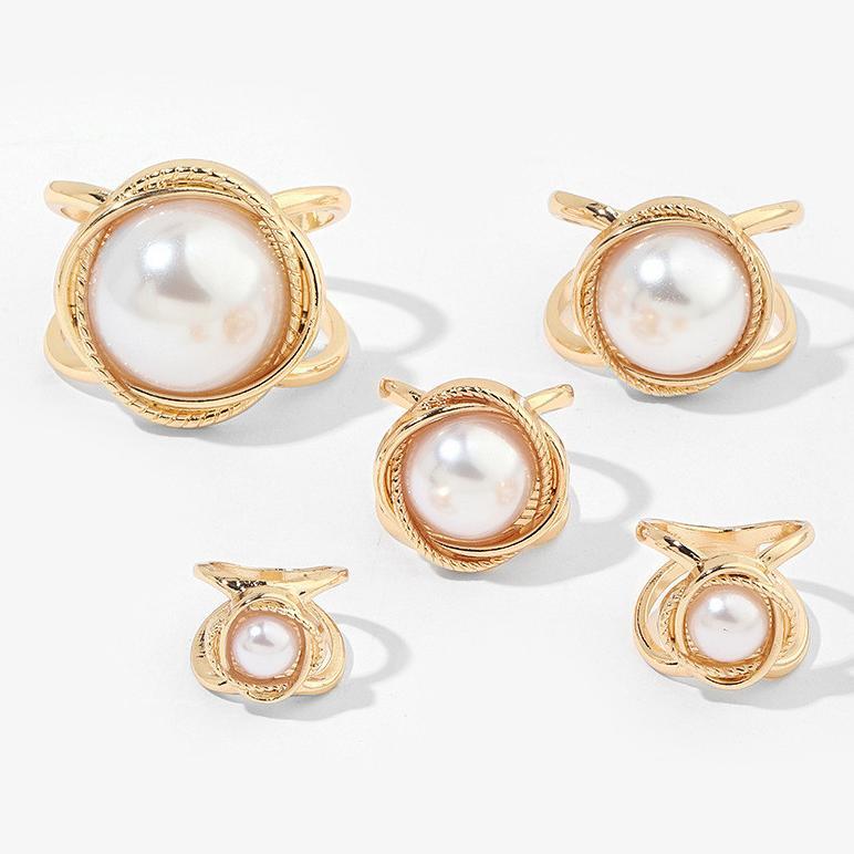 Unik Luco- Ring Bros H987 Cincin Pearl Ring Syal Scarf Hijab Mutiara Pearl Aesthetic Aksesoris Fashi