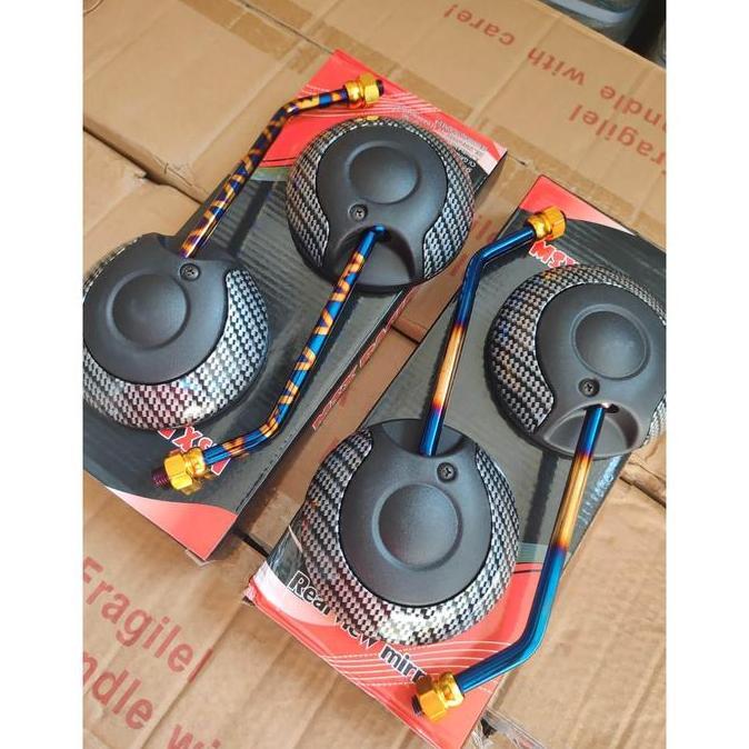 DS228 >> Spion Scoopy New Karbon Gagang Twotone Dan Blue X - Spion Variasi Semua Honda Model Scoopy 