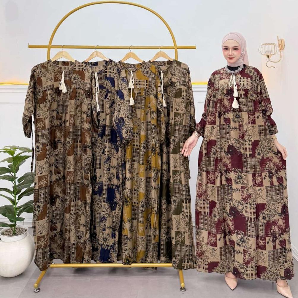 Termurah  Gamis Laseman Gamis Terbaru Bahan Rayon Premium Gamis Busui Adem Nyaman Dress Muslim Motif