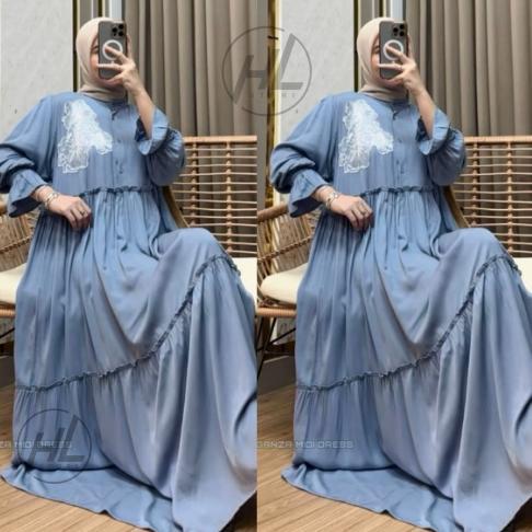 Grosir Gamis Twill Rayon Super Adem Gamis Rayon Twill Jumbo Mewah Elegan Model Rempel Susun