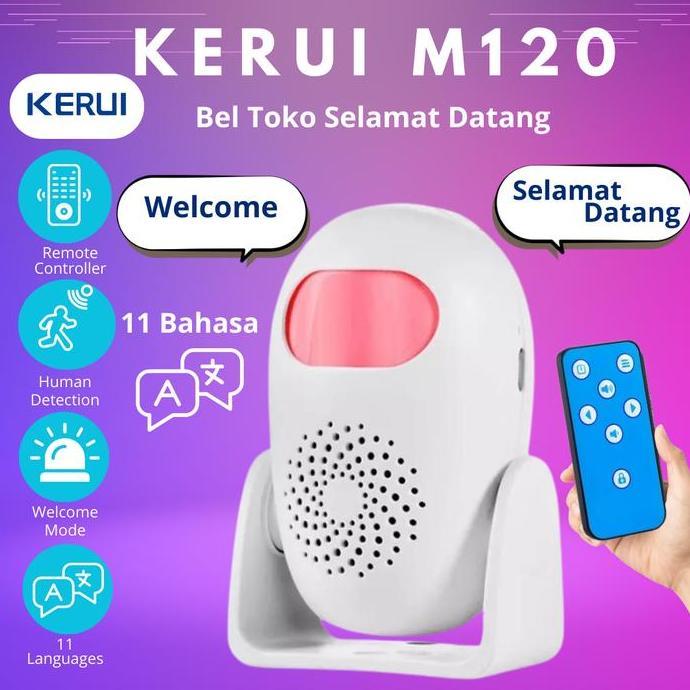 Allpix- Kerui M120 Bel Toko Alarm Selamat Datang Dengan Sensor Gerak Remote 11 Bahasa Pilihan Untuk 