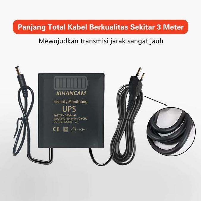 XIHANCAM UPS Mini Travel Adaptor Cctv Baterai Internal DC 12V 2A