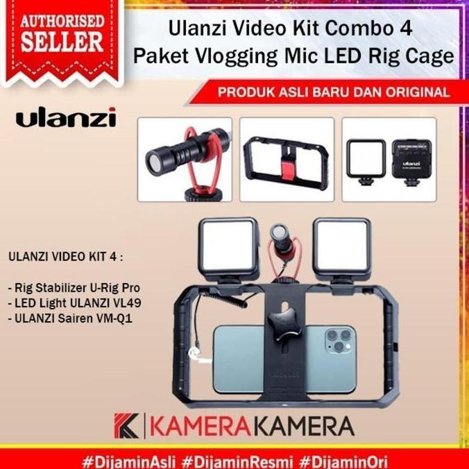 KARA_JAYABADI - ULANZI VIDEO KIT COMBO 4 PAKET VLOG BUAT VLOGGING MIC LED RIG CAGE