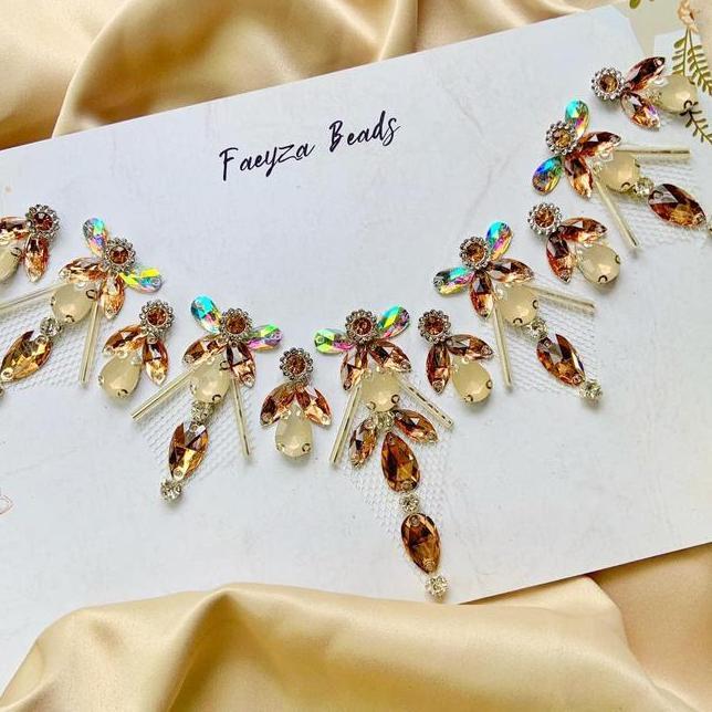 Payet Rangkai F18 Payet Leher Bisa Custom Warna Renda Elegant Anyaman Mutiara