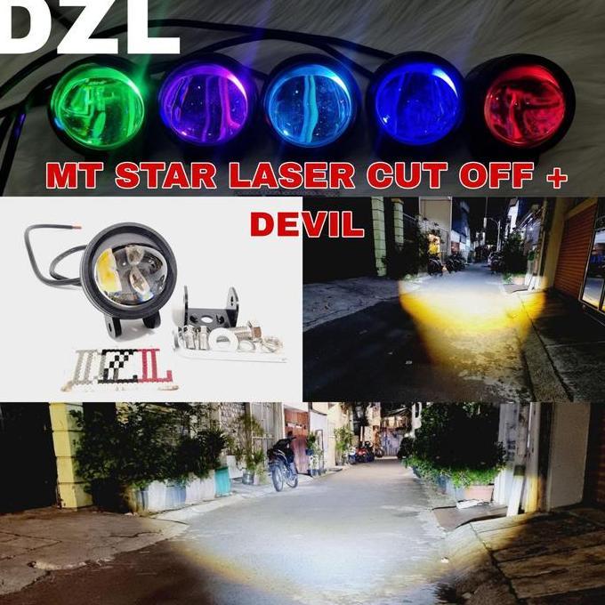 Promo MT STAR lampu tembak led cwl laser gun d2 cut off plus devil demon 4d high low t20 t20x Diskon