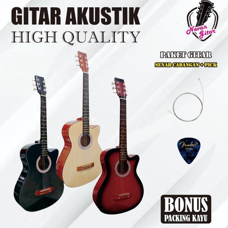 COD Gitar akustik pemula termurah ( PACKING KAYU)