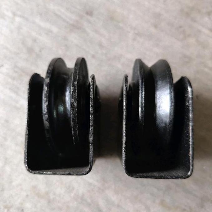 Homemid- Roda Bubut Besi Cor 8Cm Roda Dobel Bearing Roda Pintu Gerbang Pagar