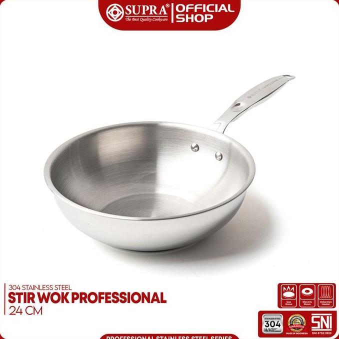 Panci Stainless Steel SUS 304 Stir Wok 24 Cm Professional Series