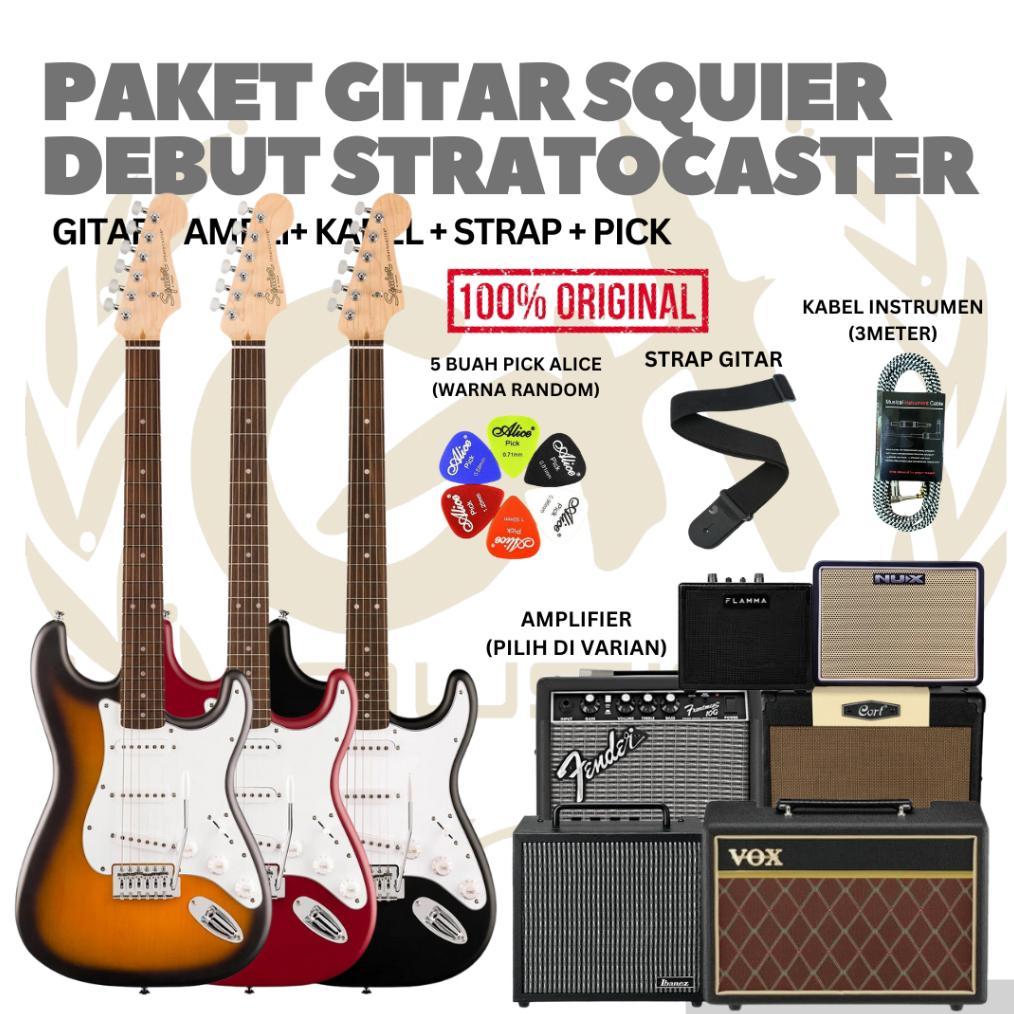 PAKET GITAR SQUIER STRATOCASTER DEBUT Electric Gitar | GUITAR PACK - Gitar Listrik Elektrik Original