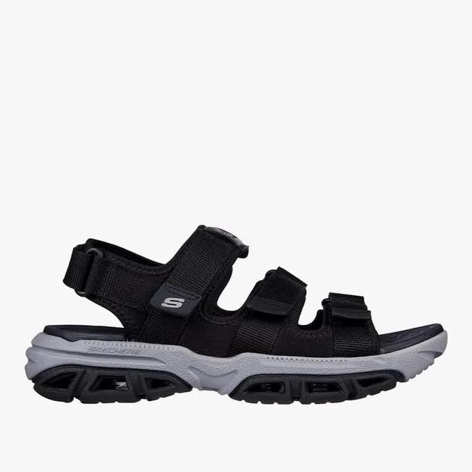 BEST SKECHERS SEPATU SANDAL PRIA ATLAN MEN'S SANDAL - BLACK ORIGINAL