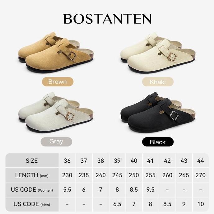 [Ark Shoes] BOSTANTEN Sandal Birkenstocks Couple Pria Wanita | Sol serutan kayu & Anti Slip | Tali F