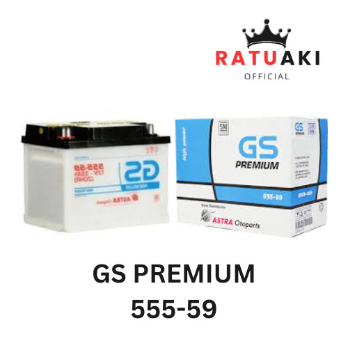 GS Astra Premium 555-59 Aki Mobil 55Ah Bebas Perawatan