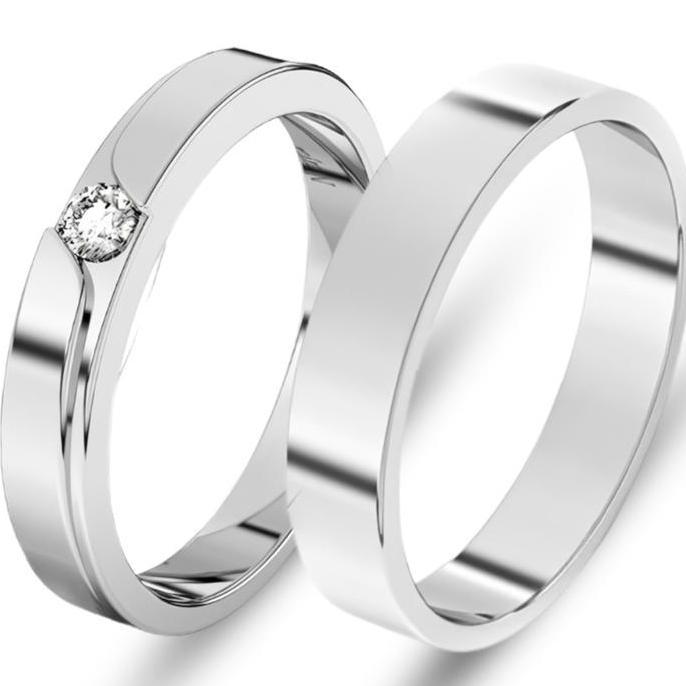 Cincin Tunangan/Nikah/Couple Pria Wanita lapis emas putih/platinum 01