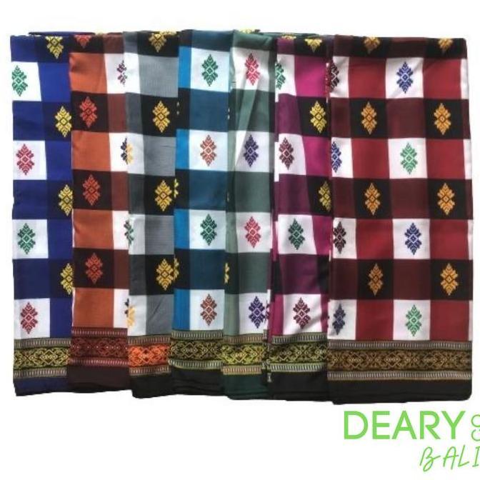 DEARY CO BALI SARUNG KOTAK BALI MOTIF CATUR SARUNG SHOLAT PRIA KAIN SATIN NYAMAN PANJANG 115 CM LEBA
