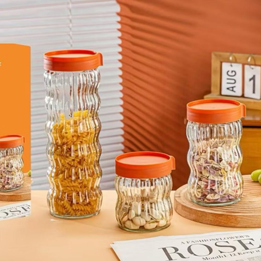 Hot Deals Toples Kaca Motif Belimbing Set 4In 1 /Toples Kaca Diamod Glass Tempat Kue Kering Lebaran