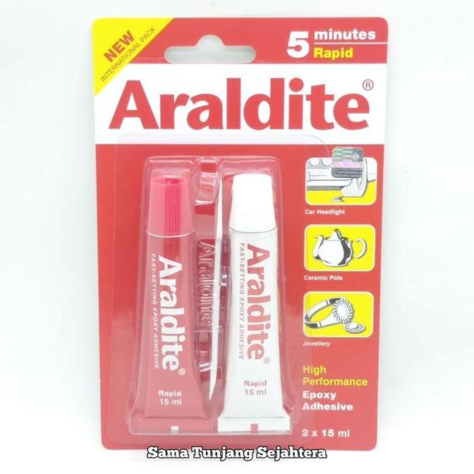 Lancarjaya- Lem Araldite Red - Araldite 5 Minutes Rapid