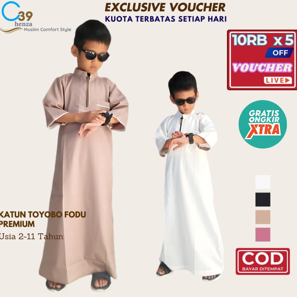 ORIGINAL JUBAH ANAK LAKI LAKI 2-11 TAHUN HENZA | GAMIS ANAK LAKI | THOBE ANAK | JUBAH ANAK TOYOBO PR