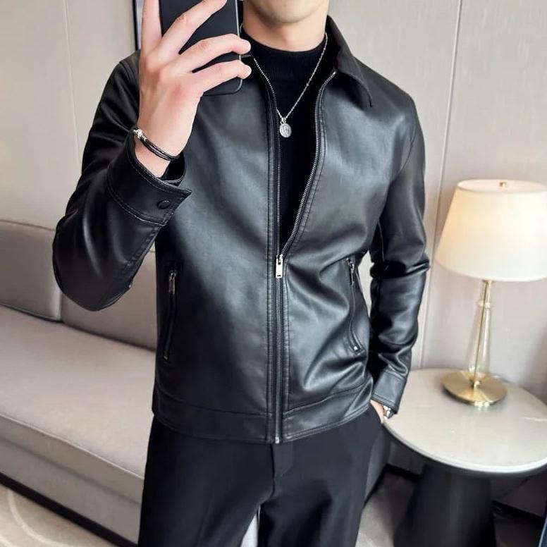 Premium Jacket Kulit Classic Style Pria Keren Jaket Kulit Terbaru Pria Jaket Kulit Pria Keren Jaket 