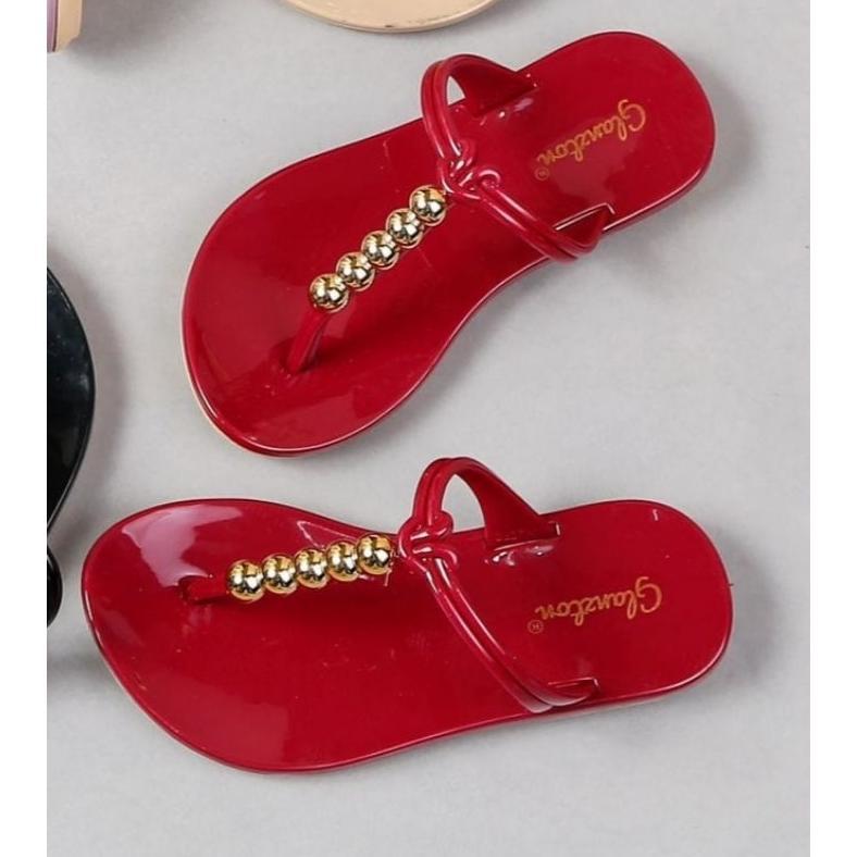 DISKON ID GLANZTON SANDAL ANAK-ANAK KARET JELLY GLOSSY WANITA IMPOR TERBARU