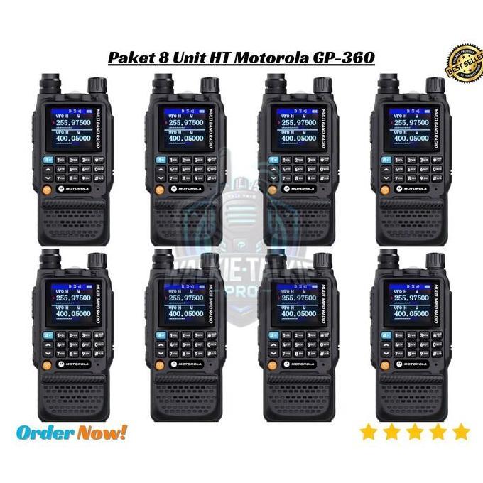 Terlaris 8 Unit Sudah Terhubung Ht Motorola Gp360 Type-C Charger Jarak Jauh Vhf Uhf Dual Band Handy 