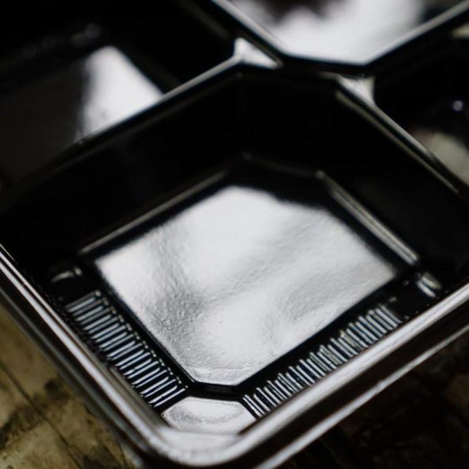 Bento sekat 5 hitam/mika bento sekat 5/tray bento/box bento