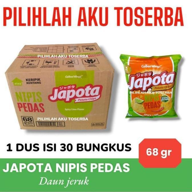 Japota Keripik Kentang NIPIS PEDAS 68 gr - ( HARGA 1 DUS )