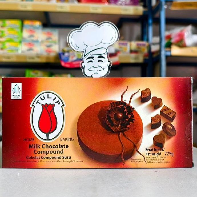 Tulip Milk Compound Chocolate 225Gr / Coklat Susu Tulip / Coklat Batang Tulip