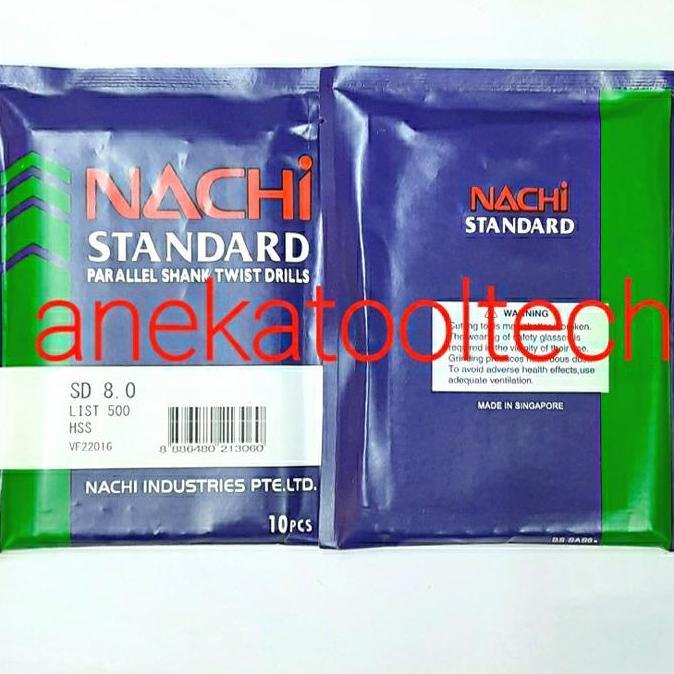 Mata bor NACHI 8mm HSS | mata bor besi hss 8mm NACHI (original)