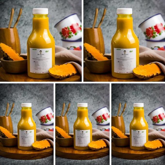 Jamu kunyit asem segar 250ml paket 5 botol /Jamu Bu Ratini Bahan  Rempah Asli