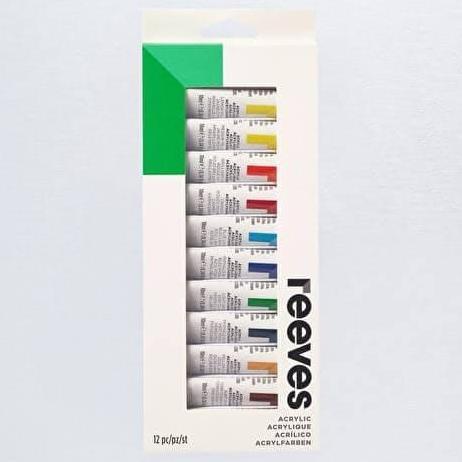 reeves acrylic 12clr 10ml