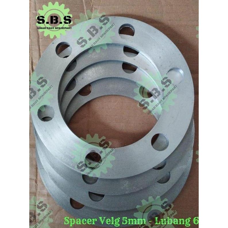 SPACER VELG MOBIL LUBANG 6 - TEBAL 5MM