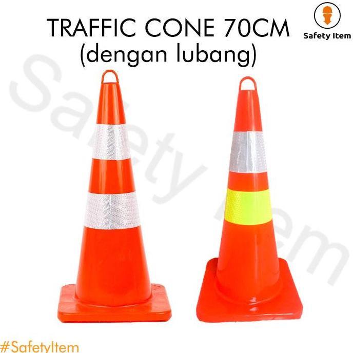 Traffic Cone 70cm / Safety Traffic Cone Rubber 70 cm Kerucut Lalu Lintas