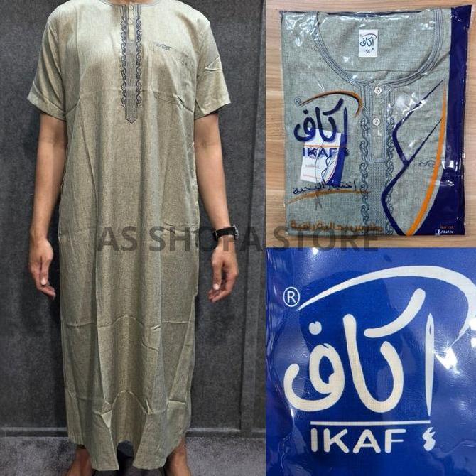 Murah  Gamis Ikaf Lengan Pendek Jubah Arab Ikaf Katun Ori Dewasa Pria Muslim