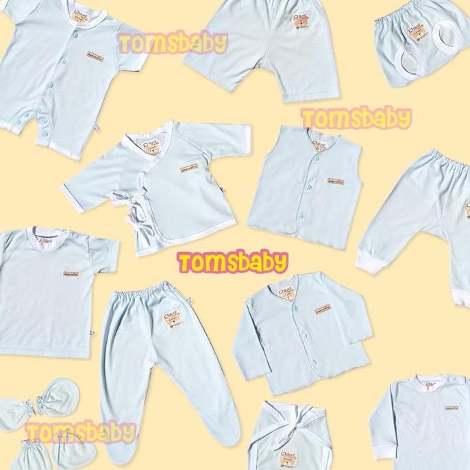 LA235 }} [BIRU 0-3m SML] CHIYO BABY 1pcs Baju Kimono Celana Jumper Romper STK Topi Popok Tali Bayi B