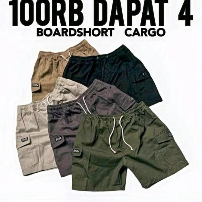 [NEW ARRIVAL] / celana boardshot cargo pendek pria 4 pcs 100 ribu-celana cargo pendek pria terlaris-