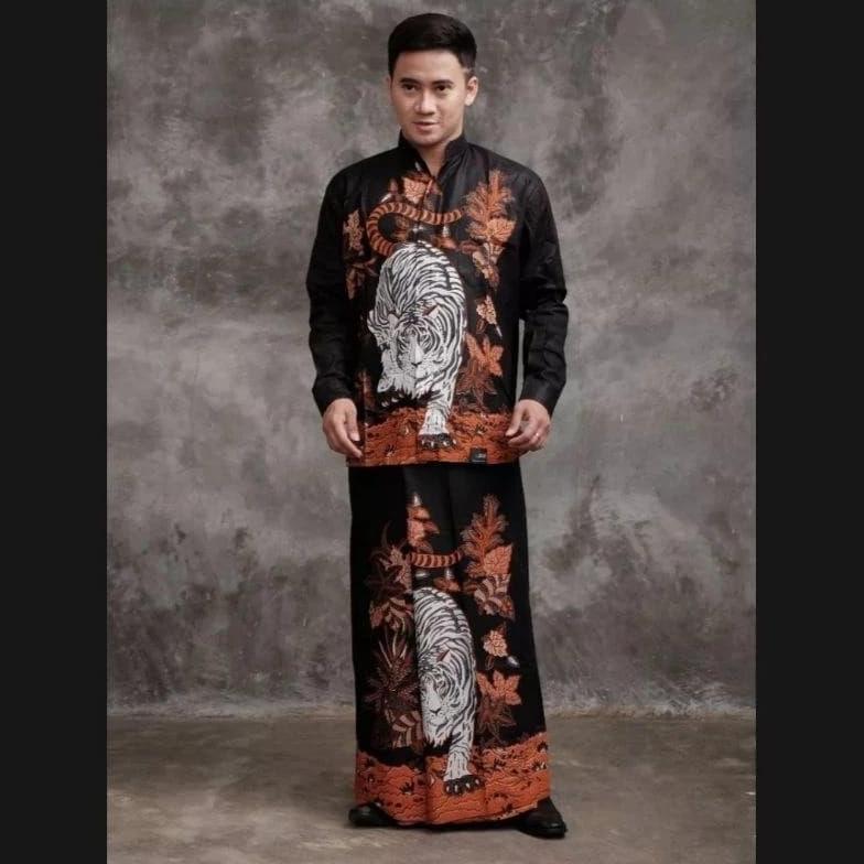 BEST DEALS SET CELANA SARUNG BATIK DAN SETELAN KEMEJA LENGAN PANJANG FREE MASKER jumbo M L XL XXL Se
