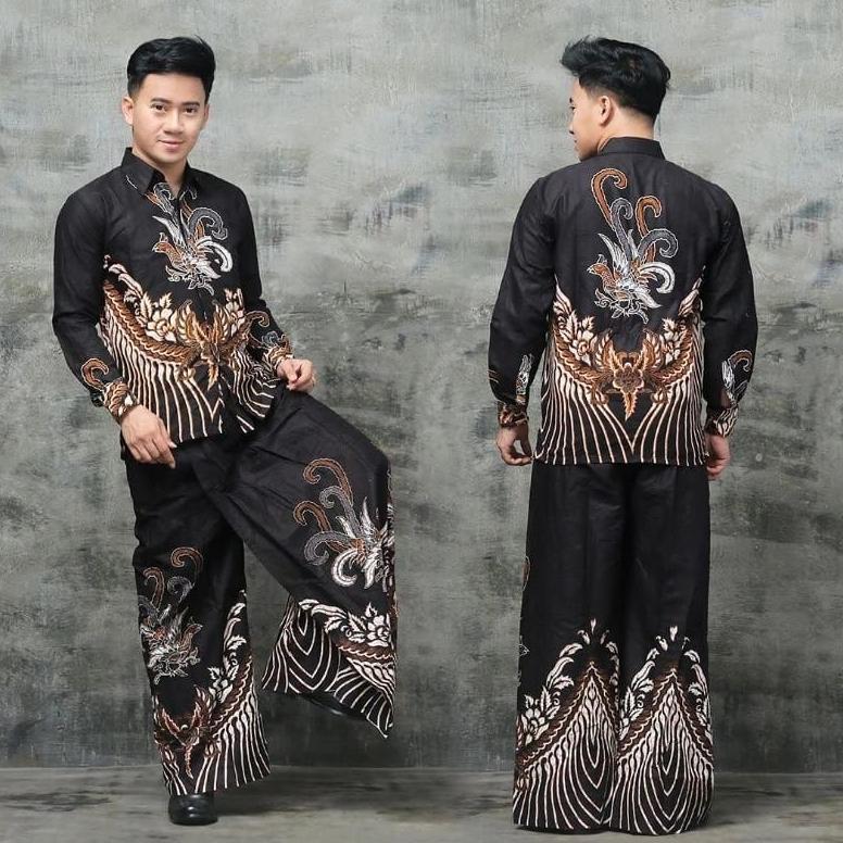 Cuci Gudang Set Celana Sarung Batik Dan Setelan Kemeja Lengan Panjang Free Masker Jumbo M L Xl Xxl S