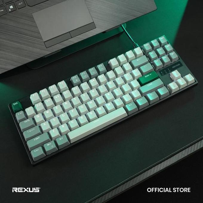 Rexus Heroic KX4 V2 Keyboard Mechanical Gaming Wired TKL Dual Tone Keycaps RGB 17 Lightning Modes - 