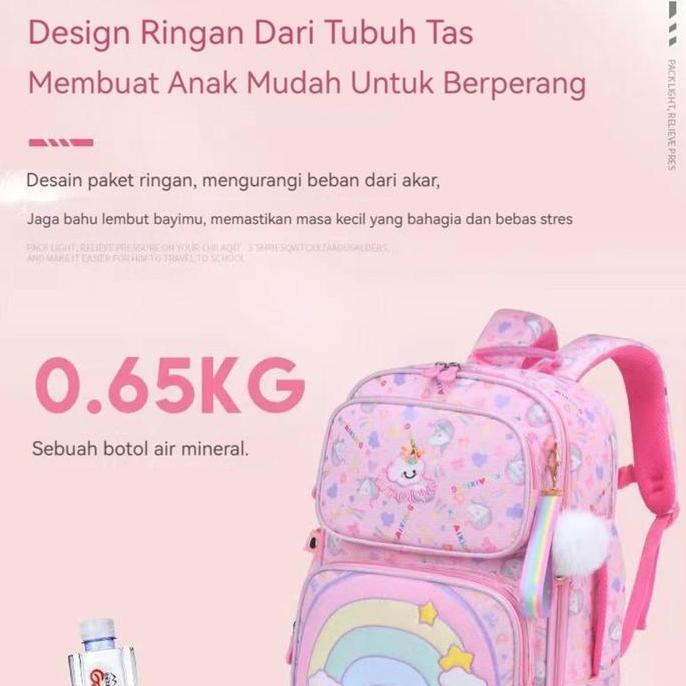 DF206 >> Tas Sekolah Anak Perempuan Anti Air Model Pelangi Import, Tas Sekolah Anak Perempuan Cewek 