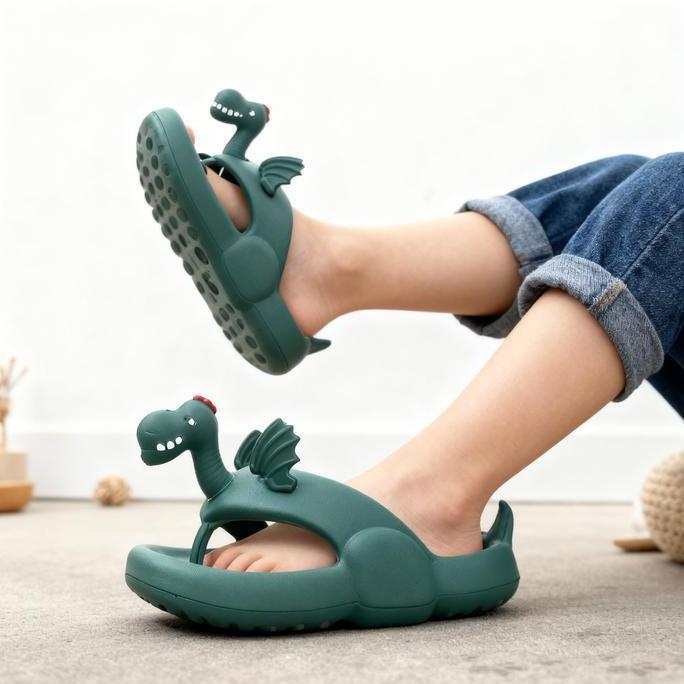 DR158 >> MANGGA SHOP Sandal Dino Jepit Anak Anti Slip Tahan Air Sol EVA Tebal Lembut Ringan Nyaman u