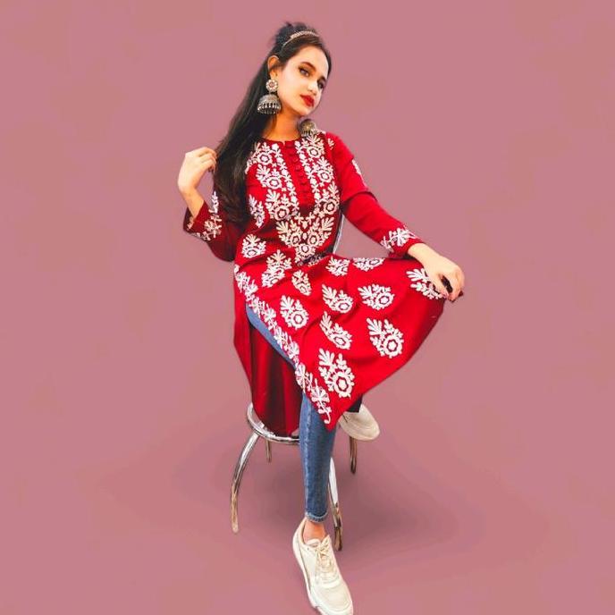 Kurti Bordir India Pakistan - Lahori Kurti Tunik Atasan Sari India Baju India Baju Pakistan Muslim W