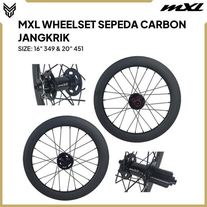 MXL Wheelset Sepeda 16" 349 & 20" 451 Carbon Velg Roda Set Bike (TERBAIK) (TERBARU) (TERMURAH)