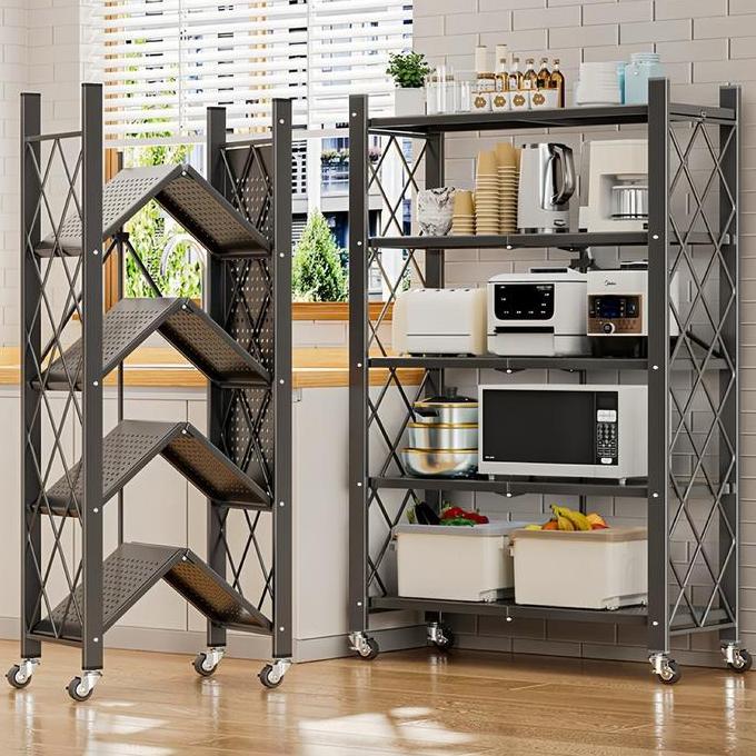 COD Rak Dapur Lipat Dengan Roda Rak Susun Serbaguna Rak Gudang  Rak Besi Siku  5 Susun Rak peralatan