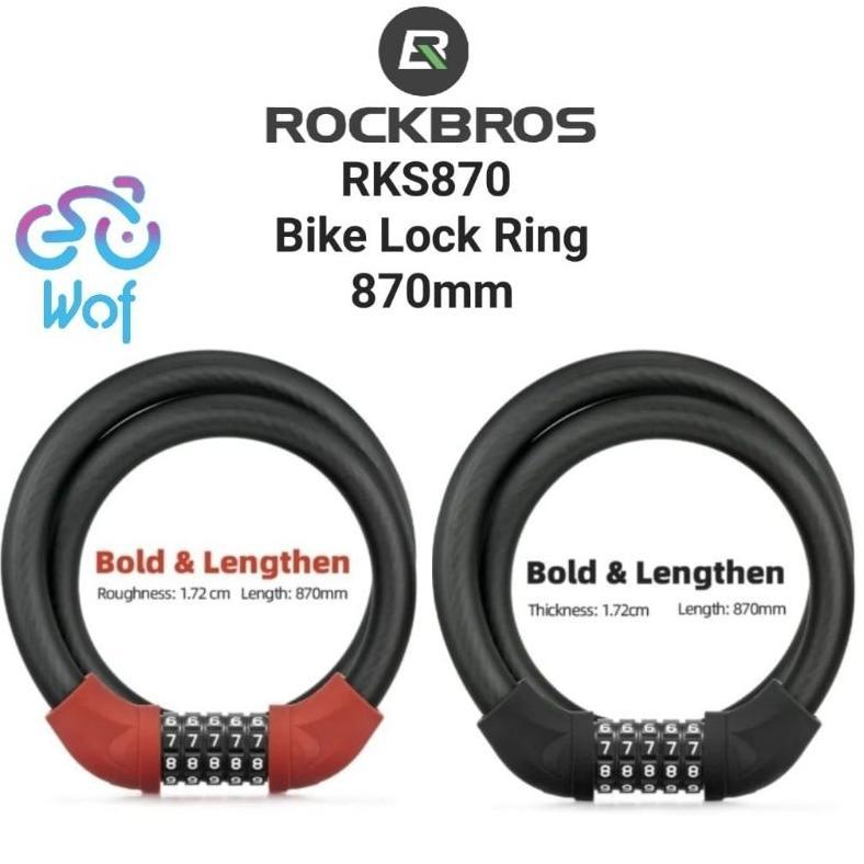 ROCKBROS RKS870 Bike Lock Steel 5 digits Code Anti-theft Gembok Sepeda Motor Anti Maling RKS 870