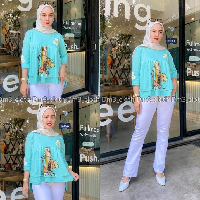 Atasan Wanita Terbaru Pinguin Rempel Orinal DM3 Cloth. muslim sablon Baju Oversize Kaos Dewasa Katun