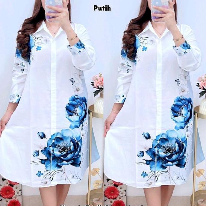 2598 KEMEJA TUNIK BUNGA LD120 KATUN SILK WANITA|TUNIK SILK|