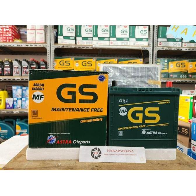 Terlaris Aki Mobil Gs Astra Mf 46B24L/ Ns60L (45 Ah) (Kering)