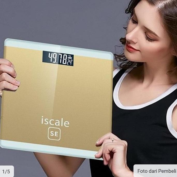 timbangan badan iscale digital lcd & temperature JM