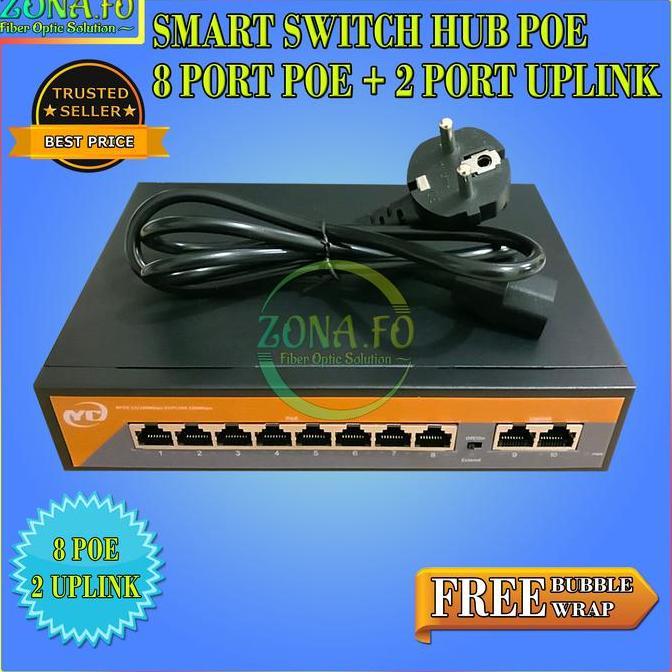 DR297 - Switch Hub POE 8+2 Port Uplink Switch POE 8 Port + 2 Port Uplink