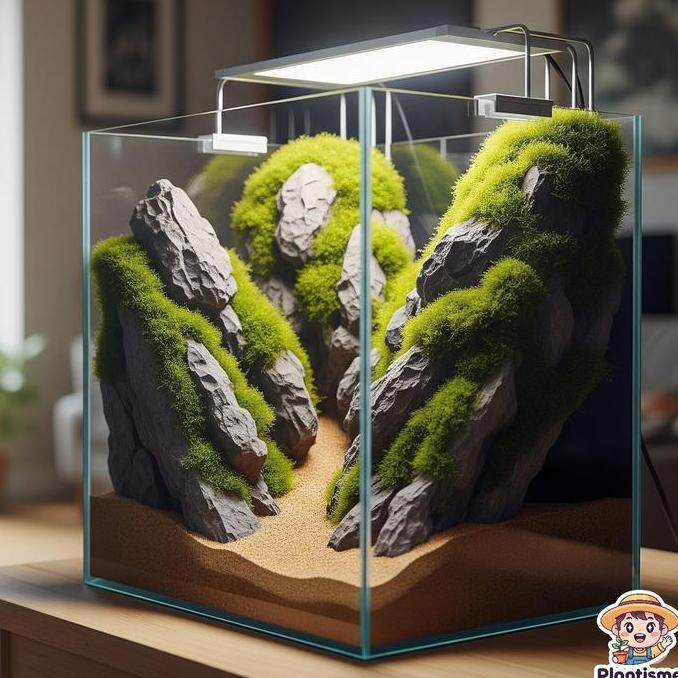 Terrarium - Grand Canyon Cube Glass Vivarium Landscape Dekorasi Indoor Tanaman Hias Display (Custom 
